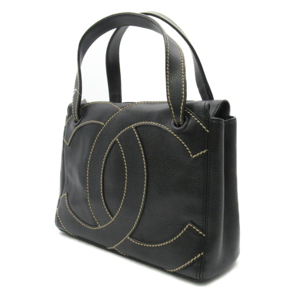 Chanel Caviar Black Handbag Stitch Skin Wild - Picture 1 of 10